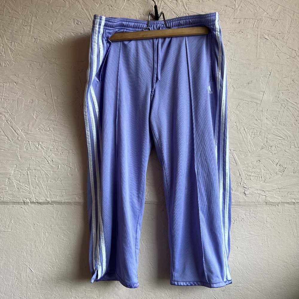 Adidas Track Pants Purple Pockets Cropped